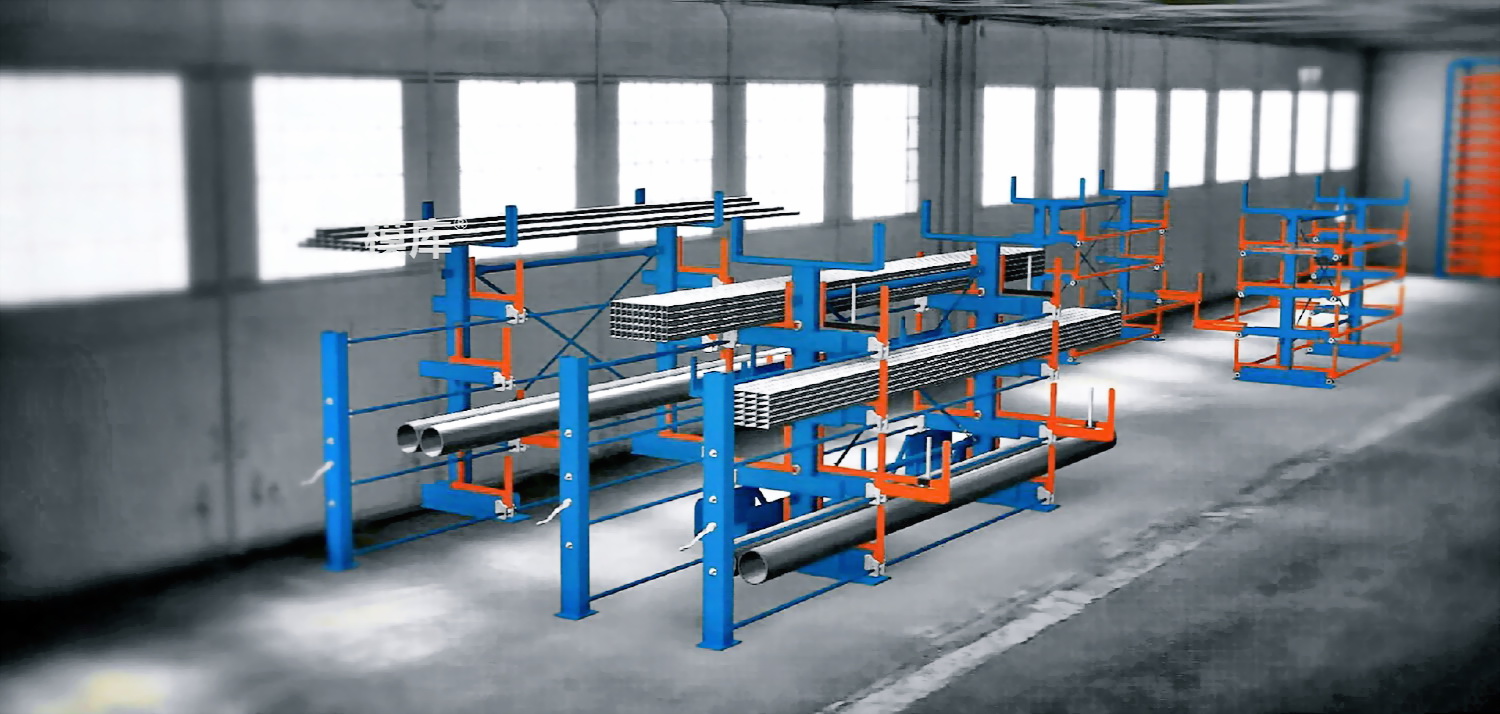 可伸缩棒料架方案